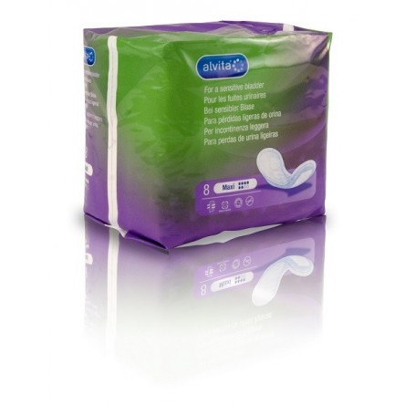 Alvita absorvente fralda incontinência urinária maxi 8 unidades