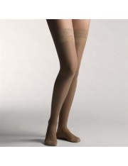 meias longas blonda farmalastic compressão normal bege tamanho- m(tornozelo 22-23cm, vitela 34-36cm) cinfa um par