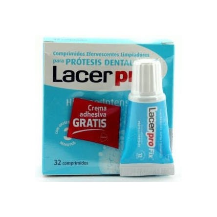 Lacer protabs limpeza comprimidos, próteses dentárias 32 comprimidos